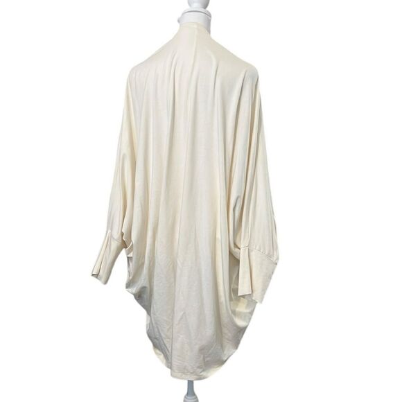 Elegant OSFM cream batwing cocoon boho open front cardigan EUC - Picture 3 of 5